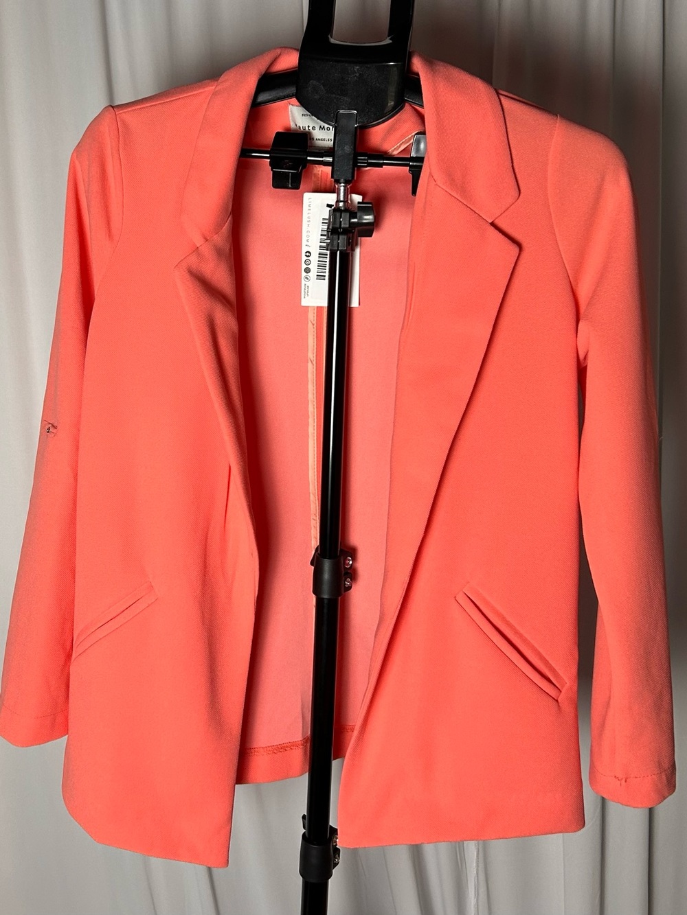 Haute Monde Coral Pink Open-Front Blazer